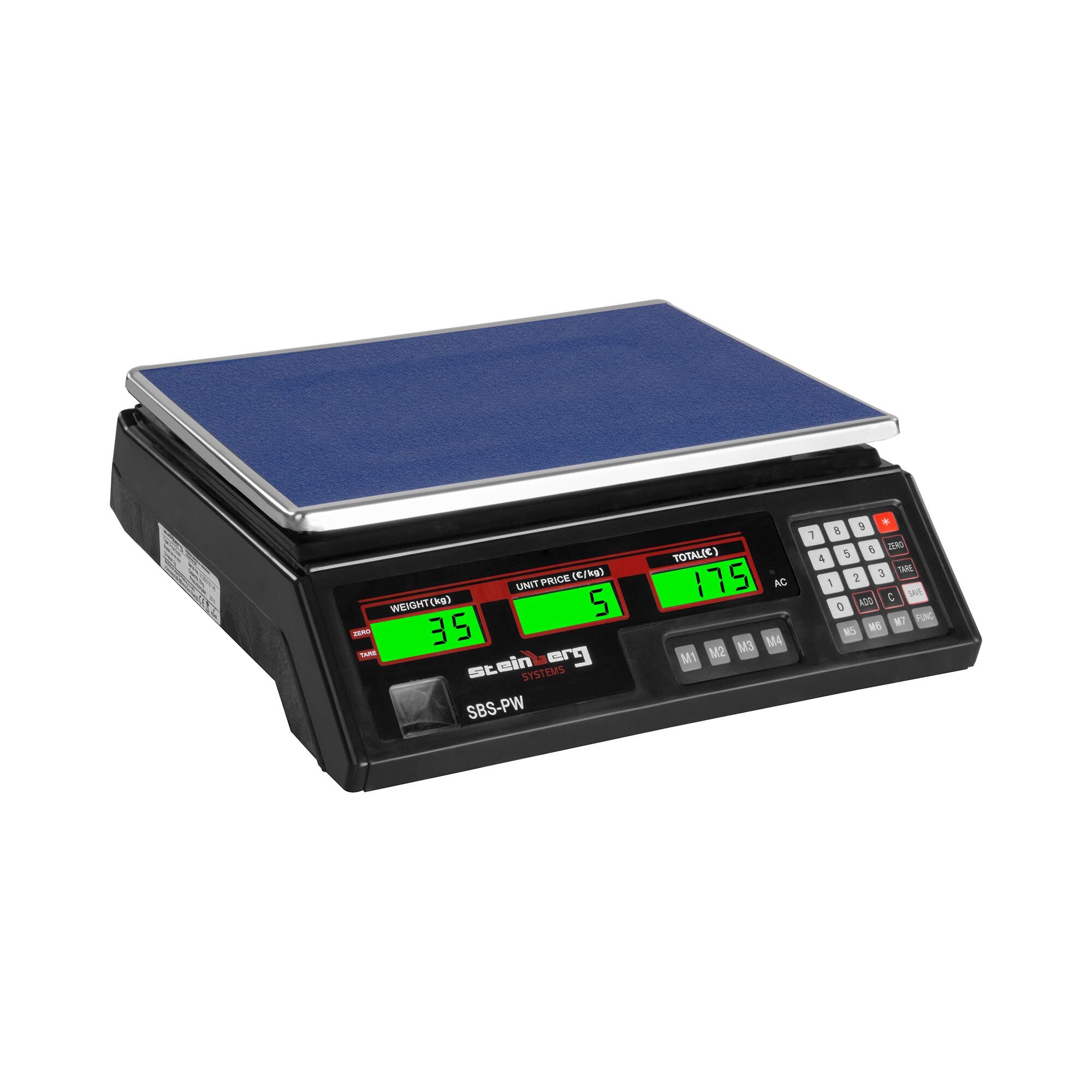 Steinberg Bilancia da banco di controllo - 35 kg / 2 g - nera - LCD SBS-PW-352B