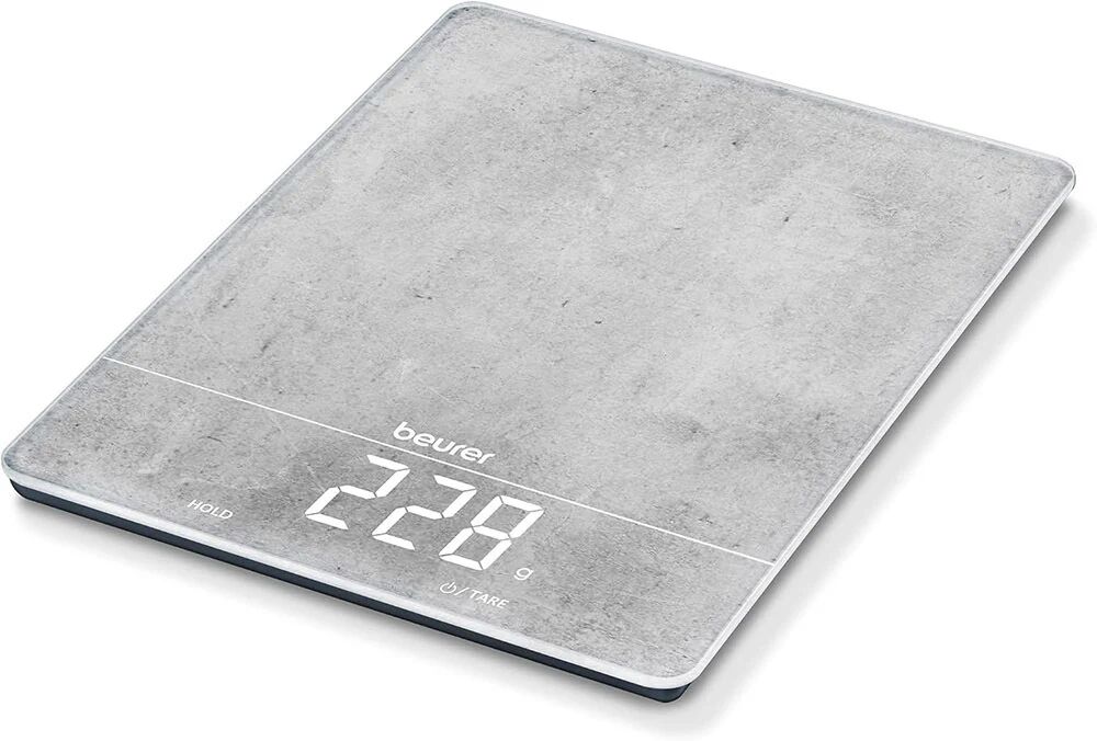 Beurer Bilancia Digitale da Cucina con Portata di 15 kg, Funzione Tara e Design Moderno a sensori, Glass