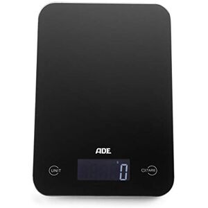 ADE KE863 Molly Digital Kitchen Scale. Elegant Design. Surface made of tempered safety glass. Weigh up to 5kg. LCD Display. Measure liquids volume. Black