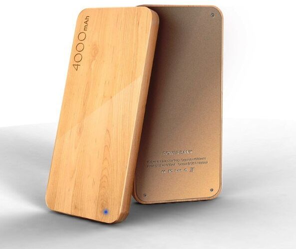 Iking Wooden Powerbank oplader 4000mAh Ahorn