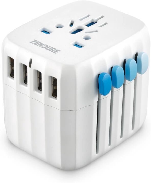 Zendure Passport Auto-Resetting Global Travel Adapter Hvid Hvid OneSize