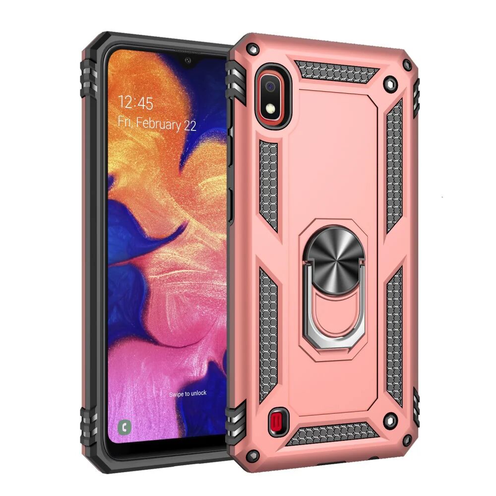 MOBILCOVERS.DK Samsung Galaxy A10 Håndværker Cover m. Stander & 360⁰ Finger Holder - Rose Gold