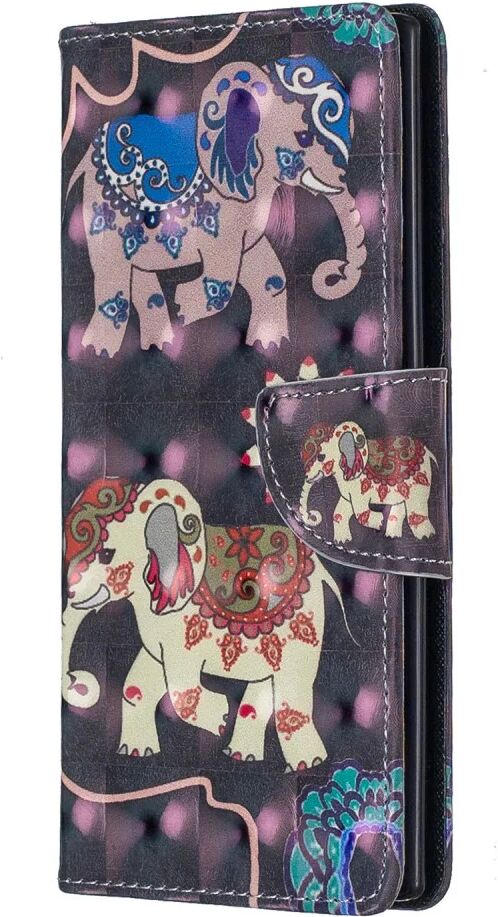 MOBILCOVERS.DK Samsung Galaxy Note 10 Light Spot Læder Cover m. Pung Elefant