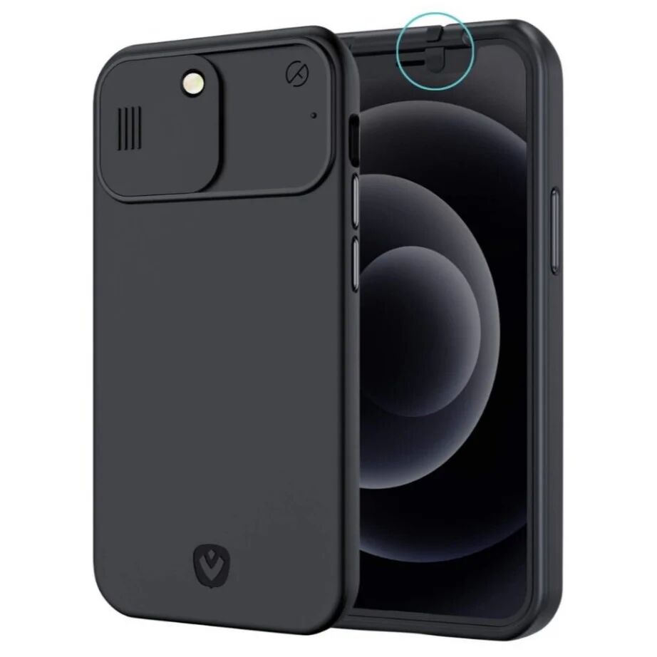 Valenta iPhone 12 Pro Valenta X Spy-Fy Privacy Cover m. Front & Bag Camslider - Sort
