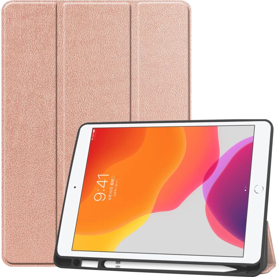 TABLETCOVERS.DK iPad 10.2" (2020 / 2019) Læder Cover m. Holder Til Apple Pencil - Rose Gold