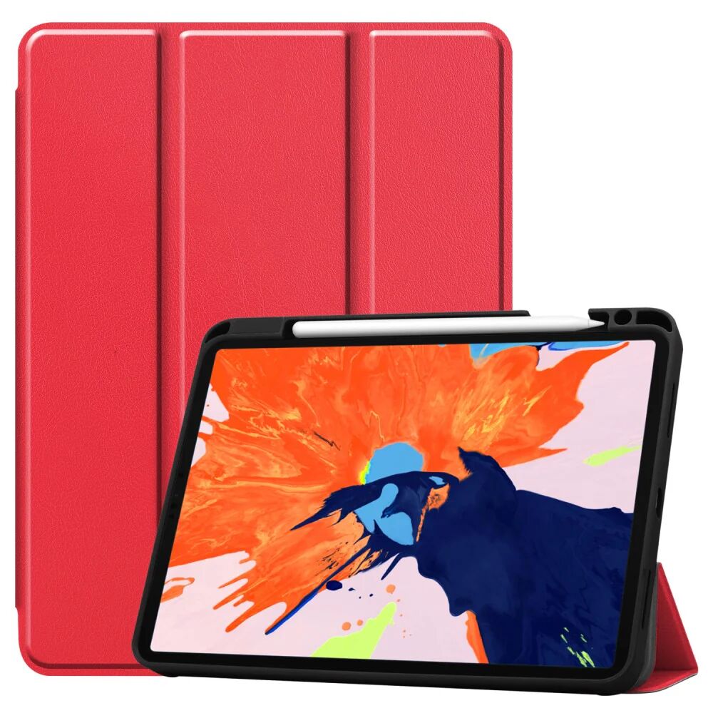 TABLETCOVERS.DK iPad Pro 12.9" (2020) / (2018) Tri-Fold Læder Cover m. Apple Pencil Holder Rød
