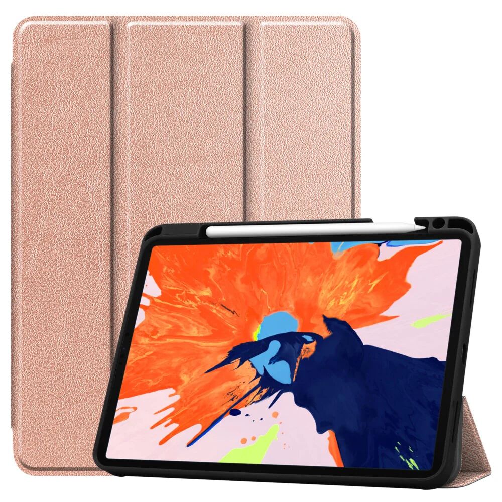 TABLETCOVERS.DK iPad Pro 12.9" (2020) / (2018) Tri-Fold Læder Cover m. Apple Pencil Holder Guld