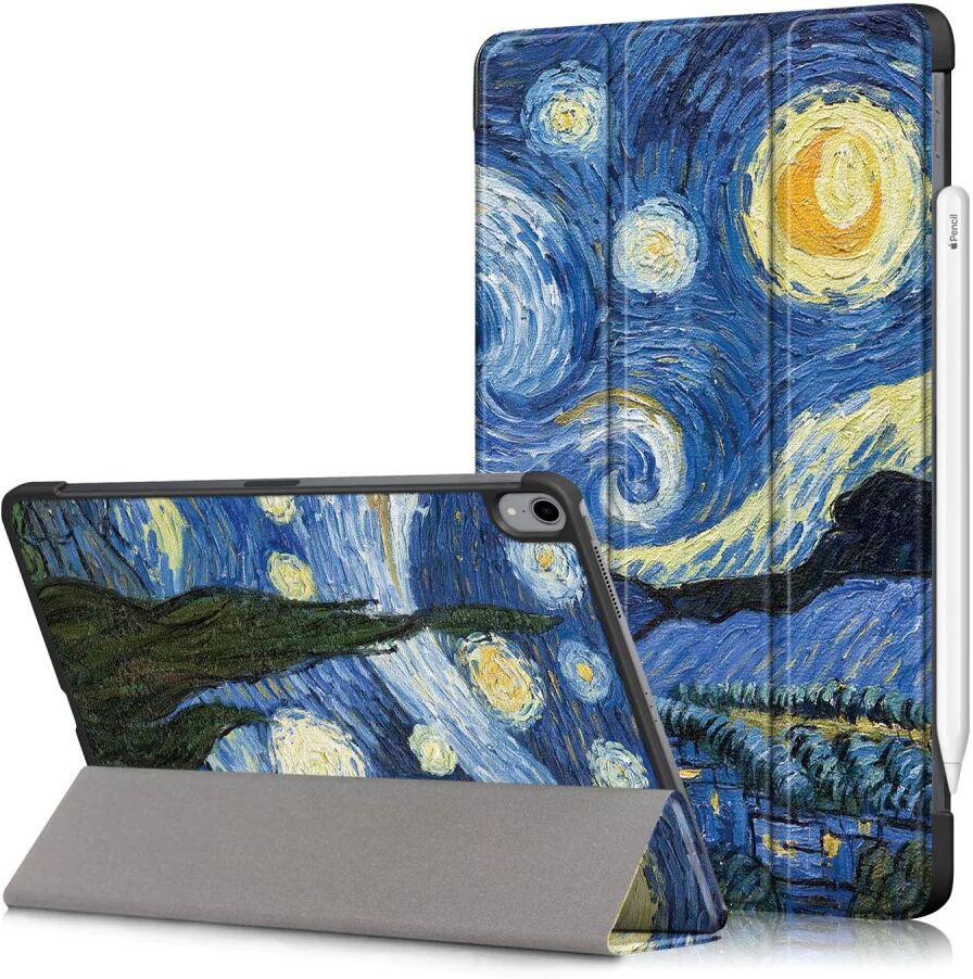 TABLETCOVERS.DK iPad Air (2020) Læder Cover m. Apple Pencil Holder - Oliemaleri