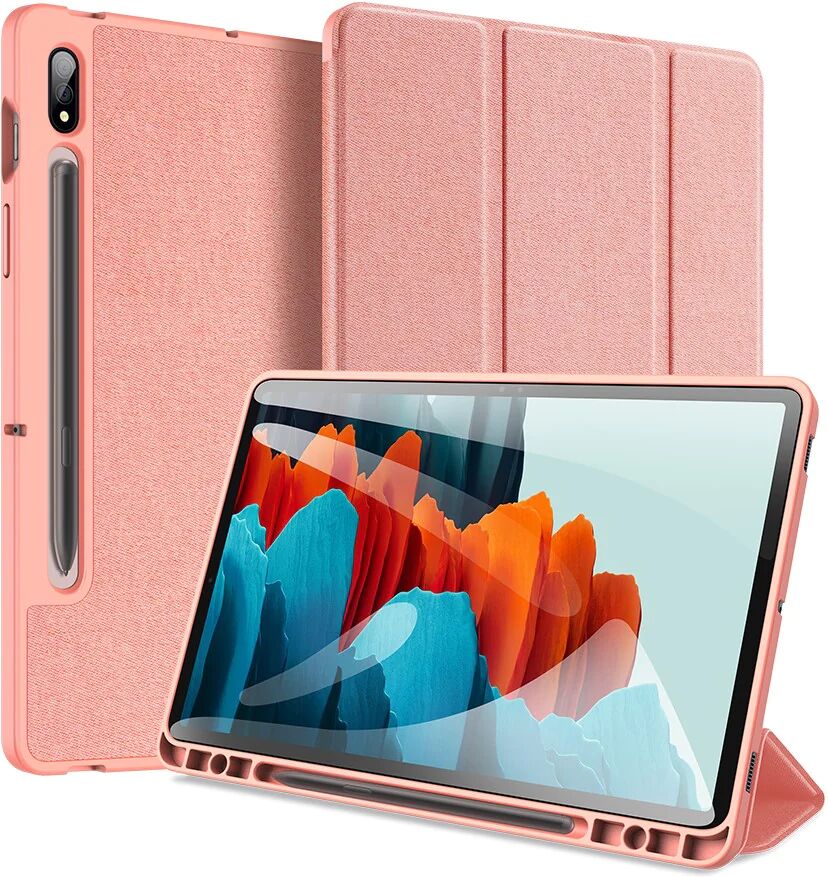 DUX DUCIS Samsung Galaxy Tab S7 Plus 12.4" Cover - DUX DUCIS DOMO Series m. Pen Holder - Rose Gold