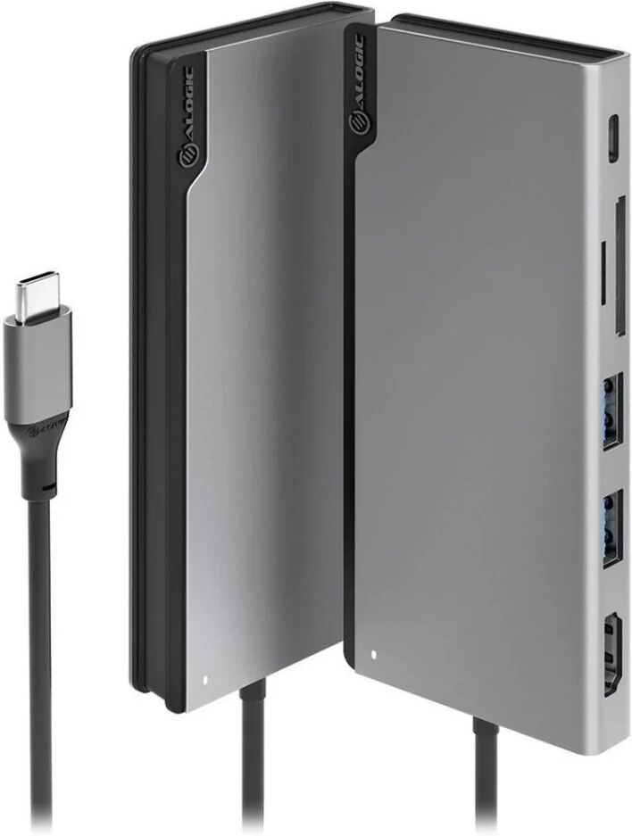 ALOGIC Ultra USB-C Dock UNI m. Power Delivery - Sølv / Sort