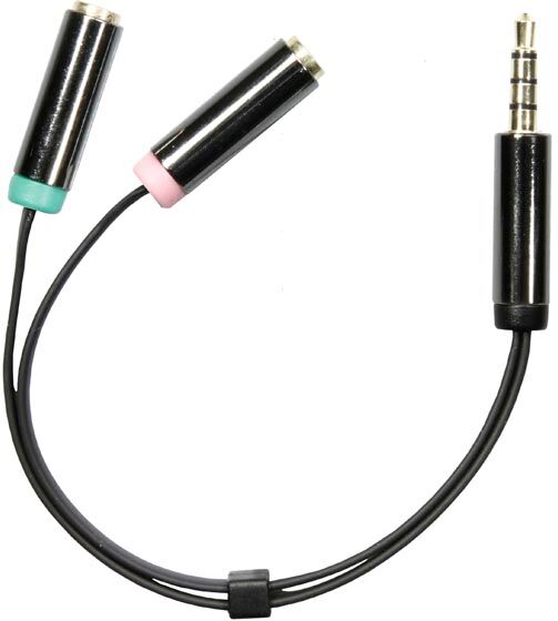 High Quality Minijack Headset Adapter - Sort