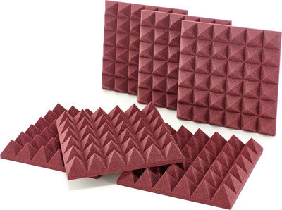 Auralex Acoustics 4"" Studiofoam Pyramids Burgund Burgundy