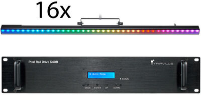 Stairville LED Pixel Rail 40 RGB Bundle 2 Black