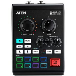 Aten UC8000 - Podcast AI Audio Mixer MicLIVE 6-CH