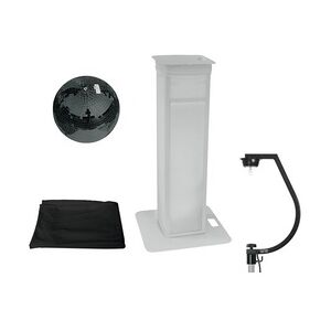 EuroLite Set Spiegelkugel 30cm schwarz mit Stage Stand variabel + Cover schwarz