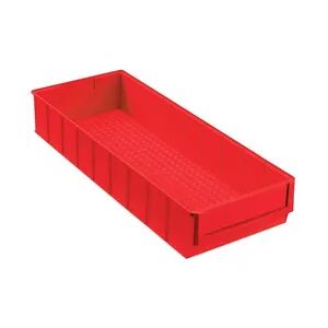 PROREGAL Rote Industriebox 500 B   HxBxT 8,1x18,3x50cm   6 Liter  Sichtlagerkasten, Sortimentskasten, Sortimentsbox, Kleinteilebox