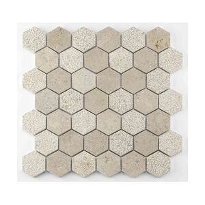 KNG Mosaikfliese Marmor Hexagon 30 x 30 cm sand-mix Steingröße: ca. 4,8 x 5,5 cm