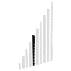 Adam Hall 61535B10 Rackschiene, schwarz gestanzte Löcher, 10 HE - Profil