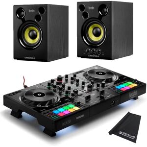 Hercules DJ Controller Inpulse 500 mit DJMonitor42 Boxen und Mikrofasertuch