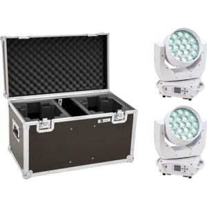 EuroLite Set 2x Led Tmh-X4 Moving-Head Wash Zoom Ws + Case