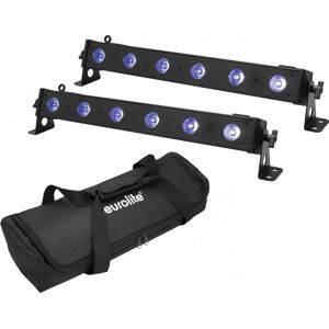 EuroLite Set 2x Led Bar-6 Qcl Rgb+uv Leiste + Soft-Bag