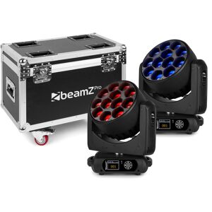 Beamz Pro Mhl1240 Led Moving Head Zoom 12x40w 2 Stück Im Flightcase