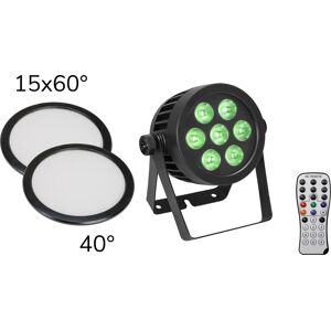 EuroLite Set Led Ip Par 7x8w Qcl Spot +2x Diffusorscheibe (15x60° Und 40°)