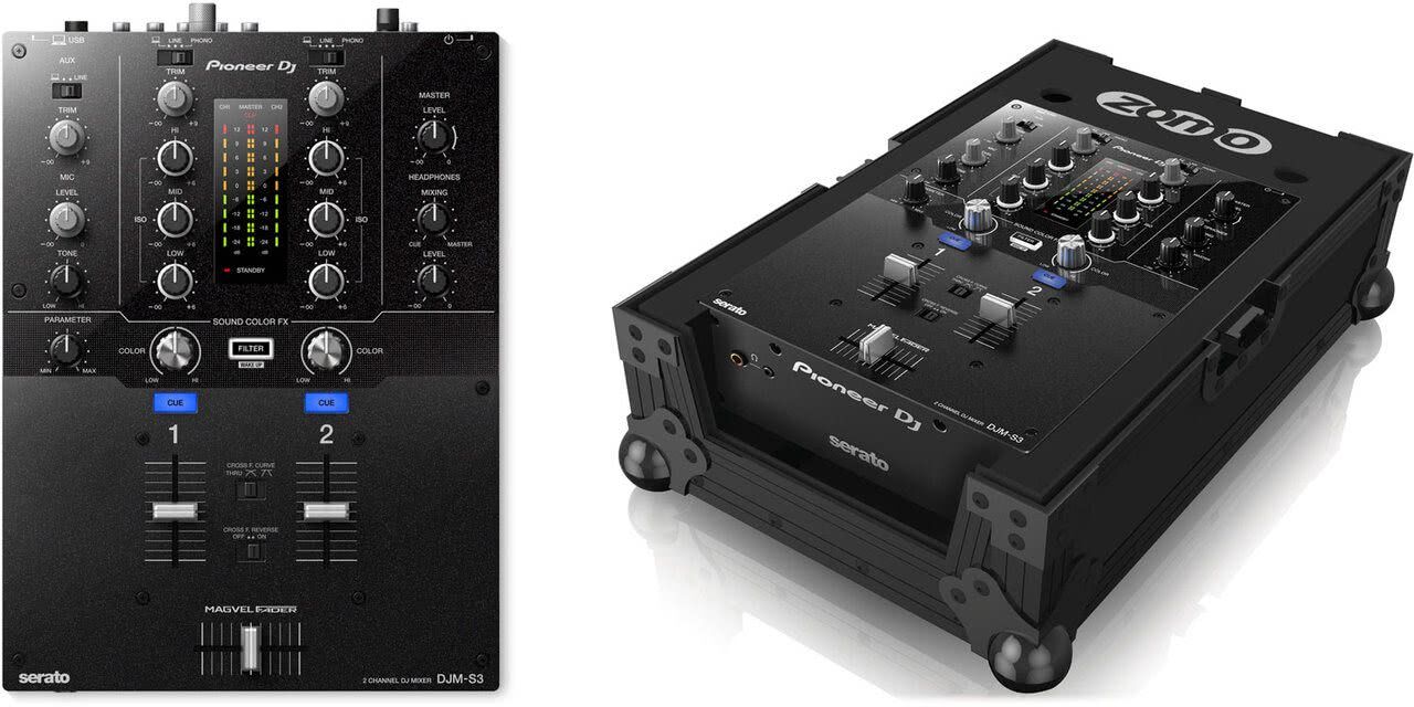 Pioneer DJ DJM-S3 + Zomo Flightcase