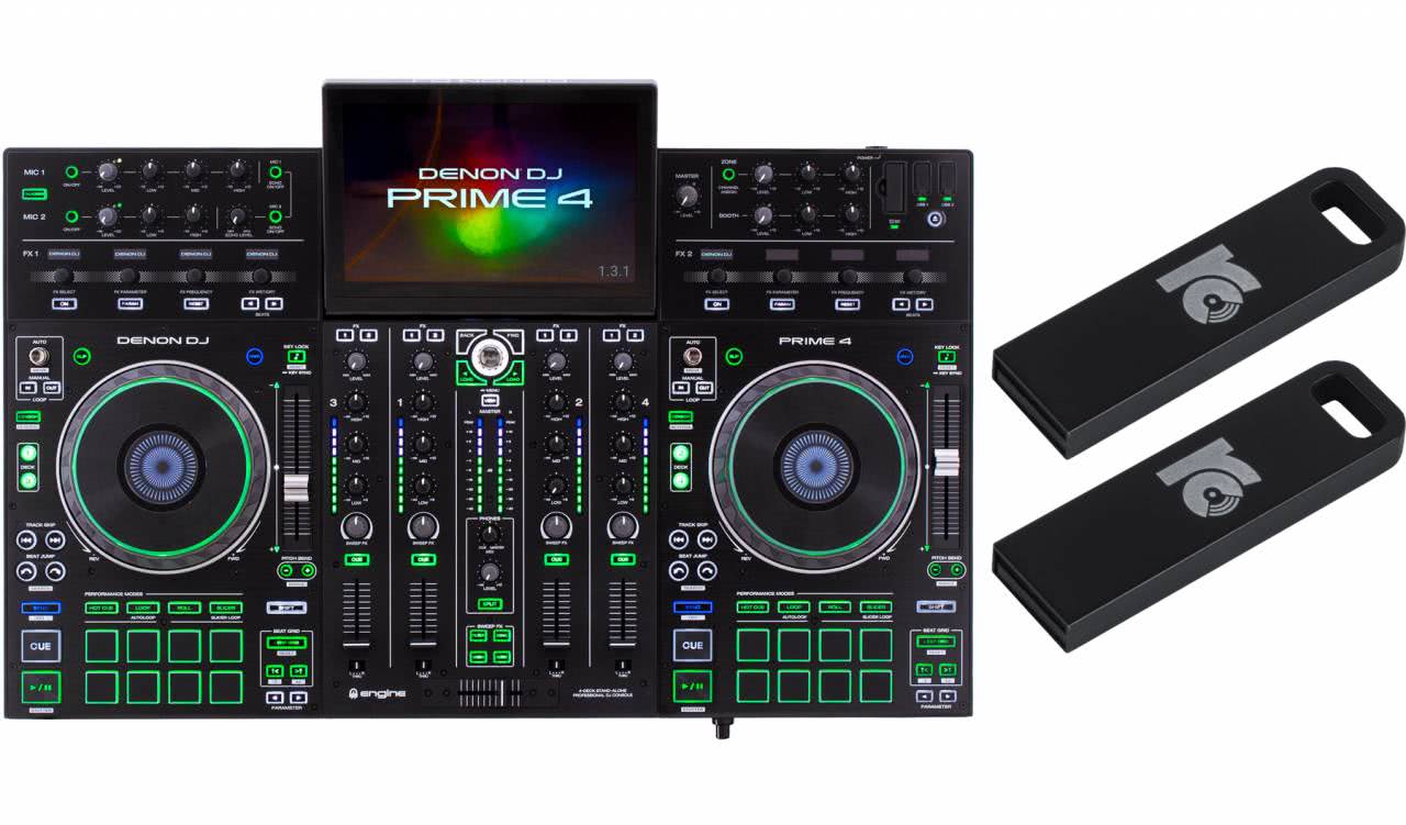 Denon DJ Prime 4 + 2x RC DJ USB Stick