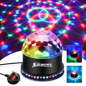 Solmore Discokugle, 5W LED-diskokugle 51 LED'er discolampe festlys RGB lyseffekt musikstyret scenebelysning disco festlys