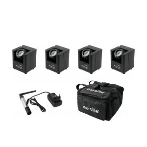 EuroLite Set 4x AKKU UP-1 + SB-4 Soft Bag + QuickDMX Wireless tran trådløs taske