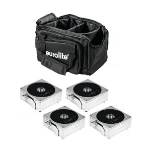 EuroLite Set 4x AKKU IP Flat Light 1 chrome + Soft Bag TILBUD NU