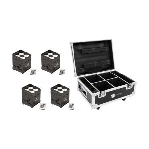 EuroLite Set 4x AKKU UP-4 QCL Spot QucikDMX + Case with charging function TILBUD