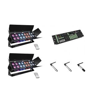 EuroLite Set 2x Stage Panel 16 + Color Chief + QuickDMX transmitter + 2x receive