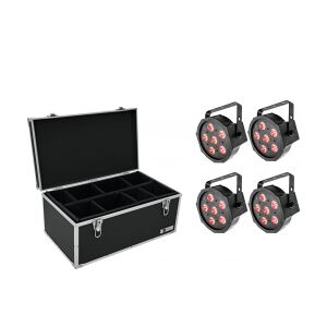 EuroLite Set 4x LED SLS-6 TCL Spot + Case TDV-1 TILBUD NU