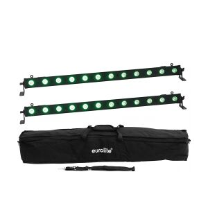 EuroLite Set 2x LED BAR-12 QCL RGB+UV Bar + Soft Bag TILBUD NU