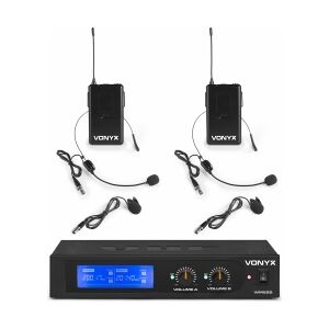 Trådløst Headset System WM522B VHF / 2 Headset + 2 Knaphulsmikrofoner medfølger!