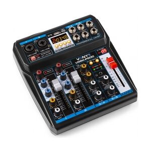 Musik mixer VMM-P500, 4 kanaler, USB, MP3, DSP / Strømforsynes via USB, fx en ba