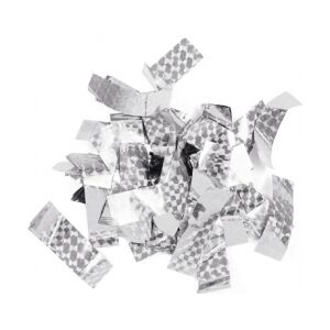 TCM FX Metallic Confetti rectangular 55x18mm, silver, laser effect, 1kg TILBUD