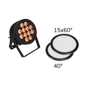 EuroLite Set LED IP PAR 12x9W SCL Spot + 2x Diffuser cover (15x60° and 40°)