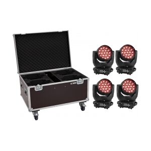 EuroLite Set 4x LED TMH-X4 Moving-Head Wash Zoom + Case TILBUD NU