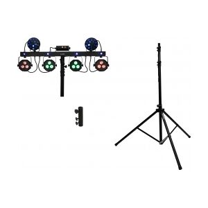 EuroLite Set LED KLS Laser Bar Next FX Light Set + M-4 Speaker-System Stand