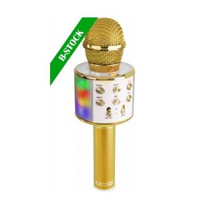 KM15G Karaoke Mic with speaker and LED light BT/MP3 LED Gold 