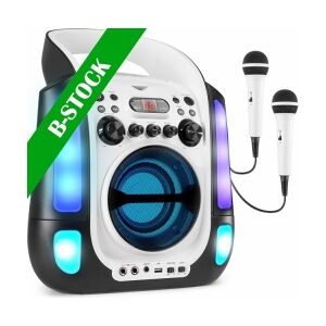 SBS30W Karaoke System with CD and 2 Microphones White 
