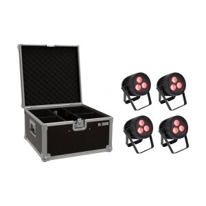 EuroLite Set 4x LED IP PAR 3x9W SCL Spot + Case TILBUD NU