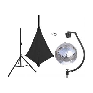 EuroLite Set Mirror ball 50cm with stand and tripod cover black TILBUD NU