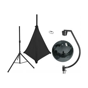 EuroLite Set Mirror ball 50cm black with stand and tripod cover black TILBUD NU