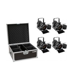 EuroLite Set 4x AKKU THA-20PC TRC Theater-Spot bk + Case TILBUD NU