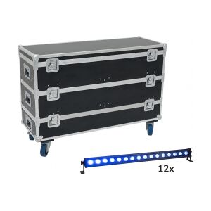 EuroLite Set 12x LED IP T-Bar 16 QCL Bar + Case with wheels TILBUD NU