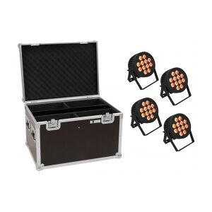 EuroLite Set 4x LED IP PAR 12x9W SCL Spot + Case TILBUD NU